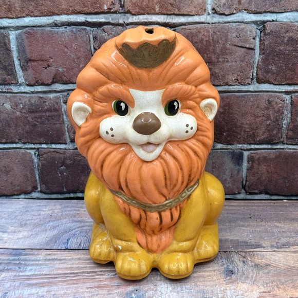 Vintage Lion Bank Hand Painted Chalkware Statue King of the Jungle-REPAIRED 1976 - Picture 1 of 8